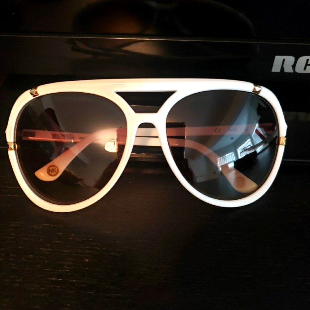 Michael Kors White Aviator Sunglasses